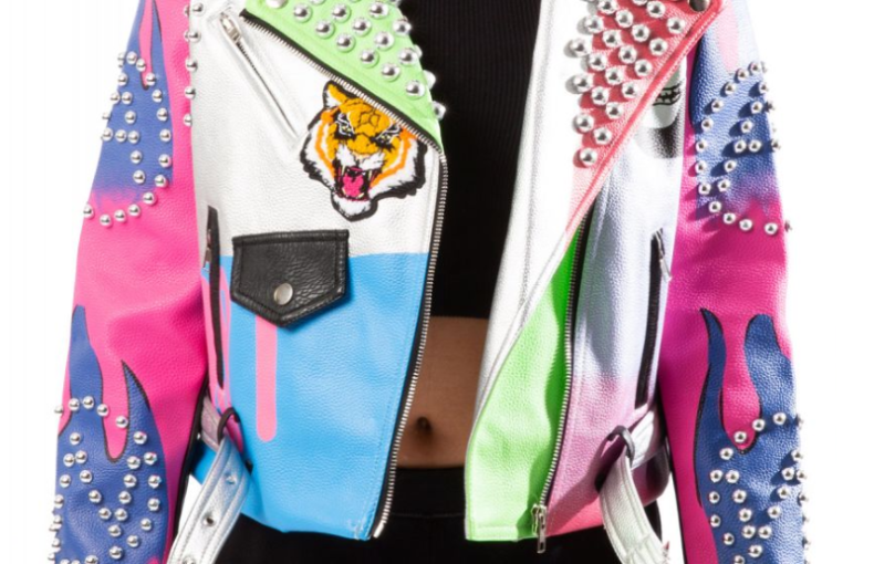 AZALEA WANG Periodt Studded Leather Jacket