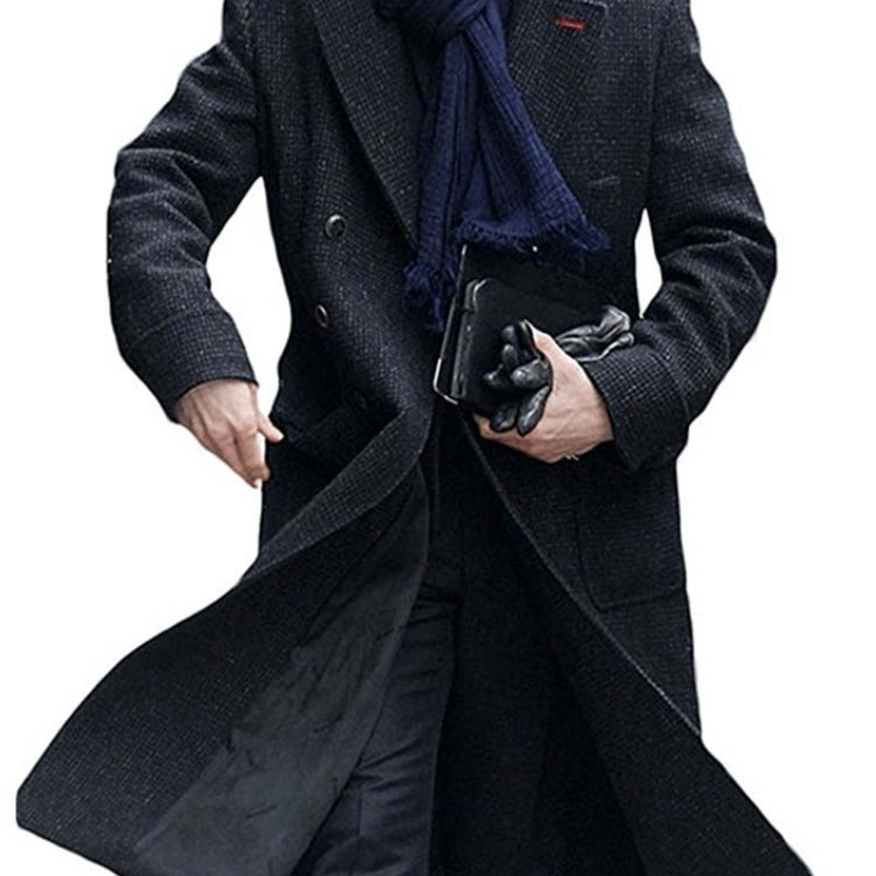 Sherlock Mens Grey Wool Coat