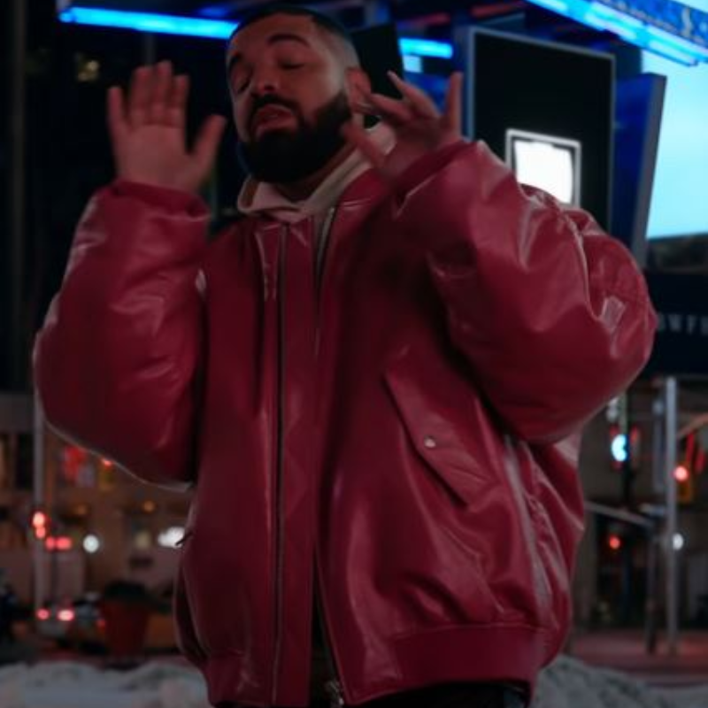 Drake What’s Next Red Leather Jacket