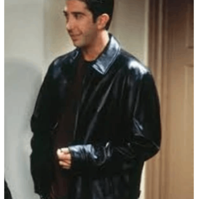 Friends Ross Geller Black Leather Jacket