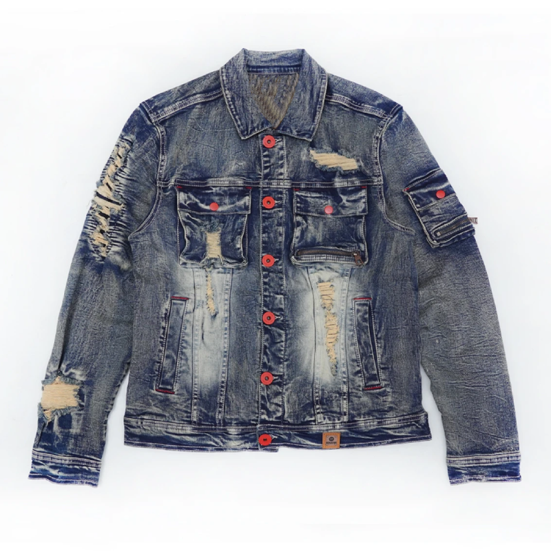 MAKOBI DIRT WASH "FALL BACK" DENIM JACKET