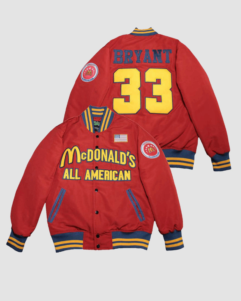 McDonald's All American Kobe Bryant #33 Red Varsity Jacket