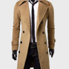 Mens Brown Wool Trench Coat