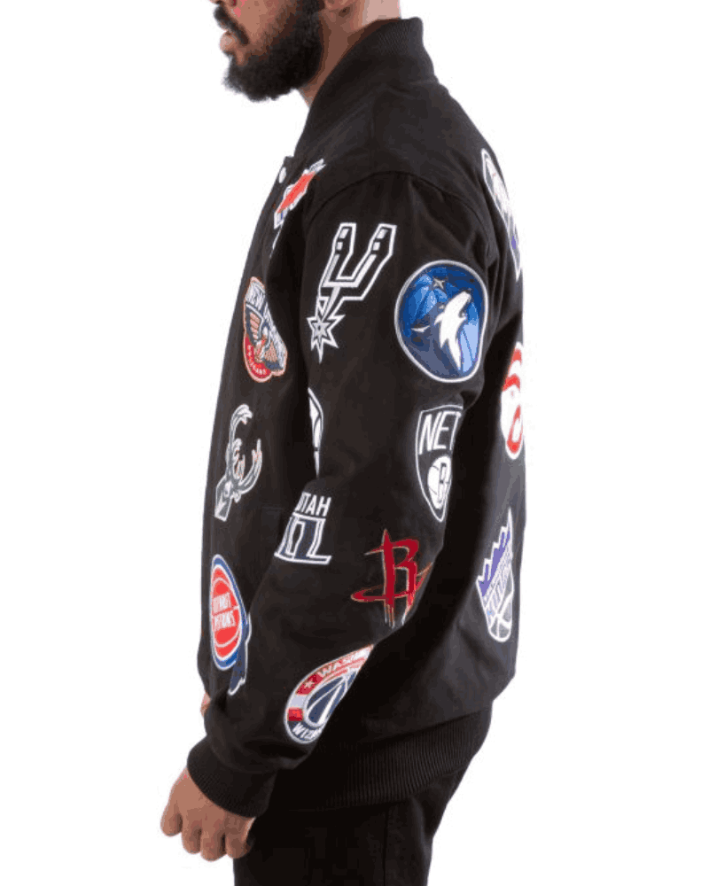 Men’s NBA Collage Black With Patches Jacket