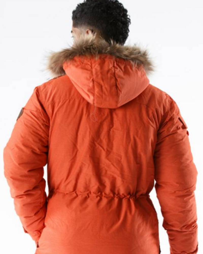 Pelle Pelle Fur Hood Snorkel Orange Jacket