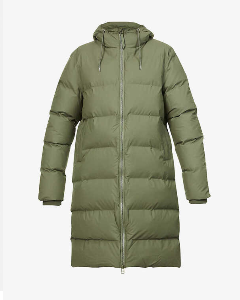 Padded Shell Puffer Olive Coat - Celebrity jacket