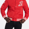 Red Varsity Bomber Jacket