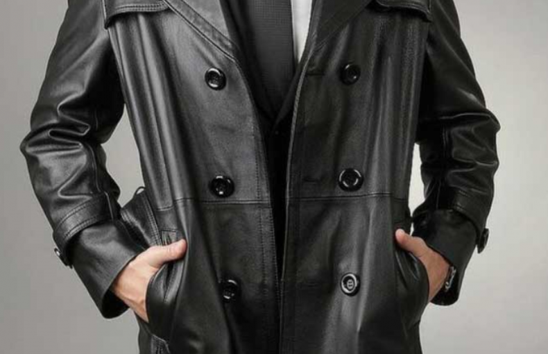 FBI DETECTIVE STYLE HALLOWEEN TRENCH LEATHER COAT