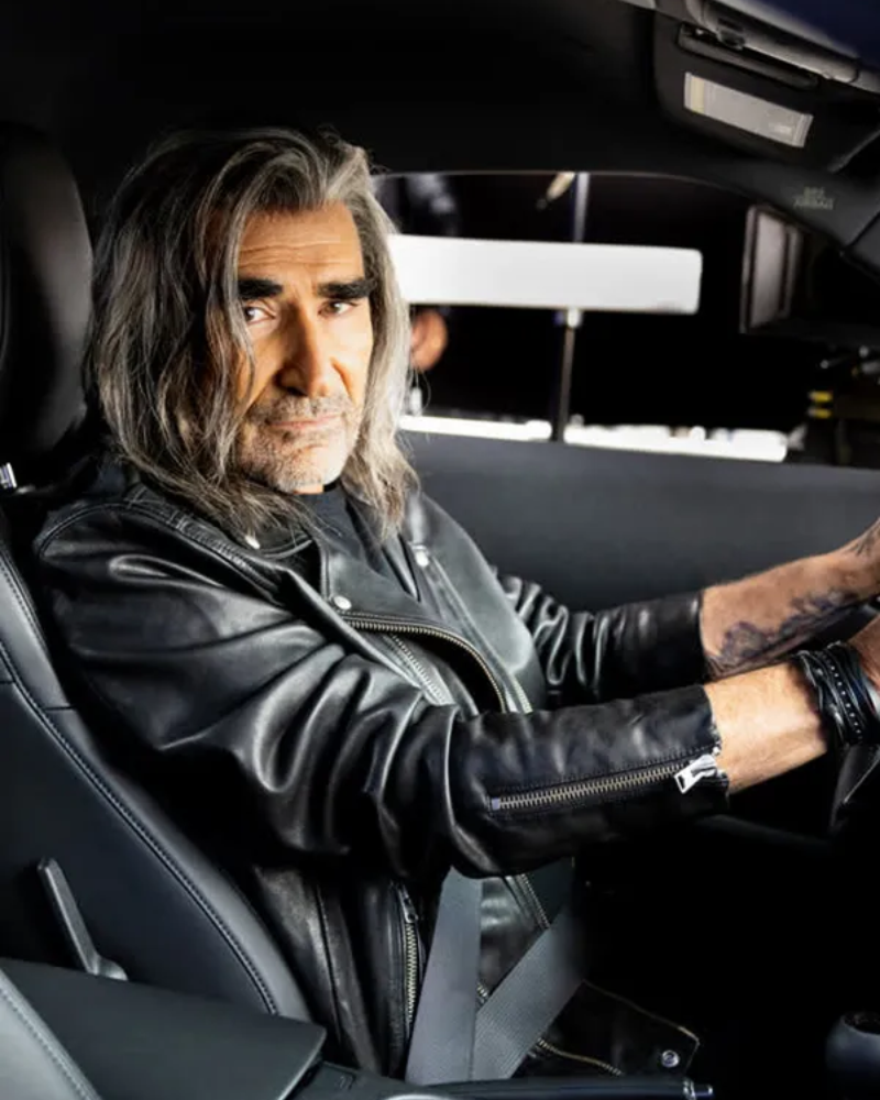 Eugene Levy Super Bowl Nissan Commercial 2022 Ad Black Leather Jacket