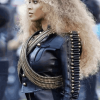 NFL League Pepsi Super Bowl 50 Halftime Show Beyonce Military Bullets Black Leather Jacket