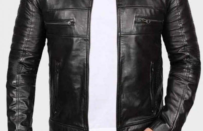 Black Johnson Men Leather Jacket