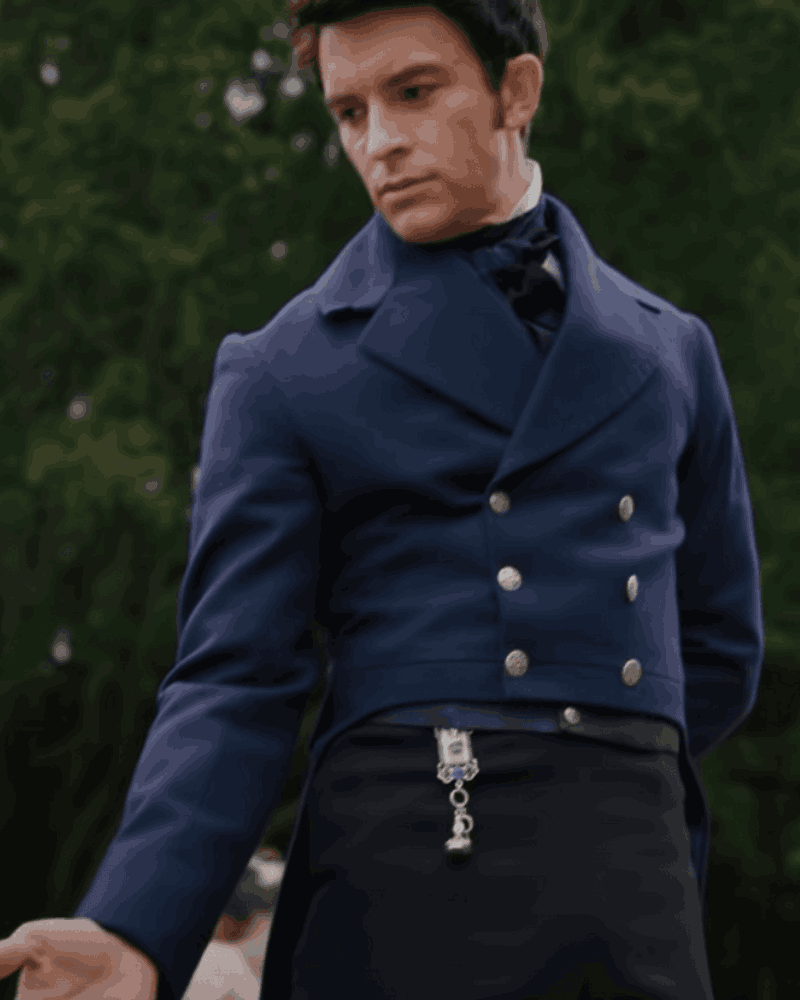 Bridgerton Season 2 Jonathan Bailey Navy Blue Tail Coat