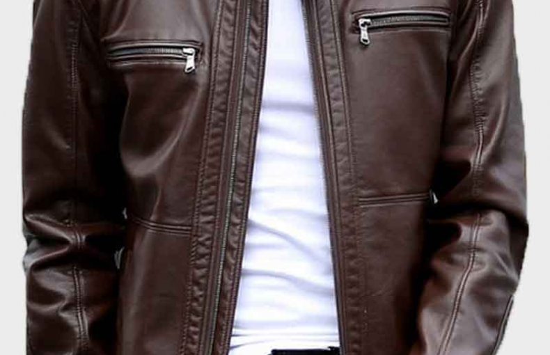 Dark Brown Mens Casual Leather Jacket