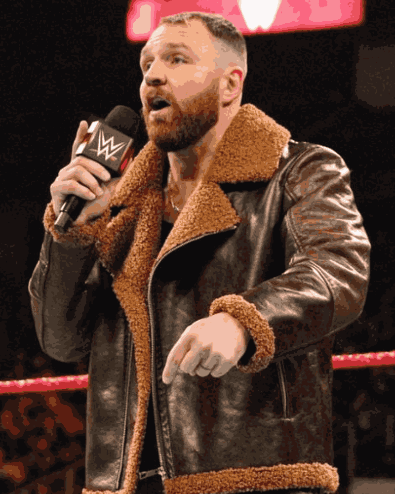 Dean Ambrose Brown Leather Shearling Jacket