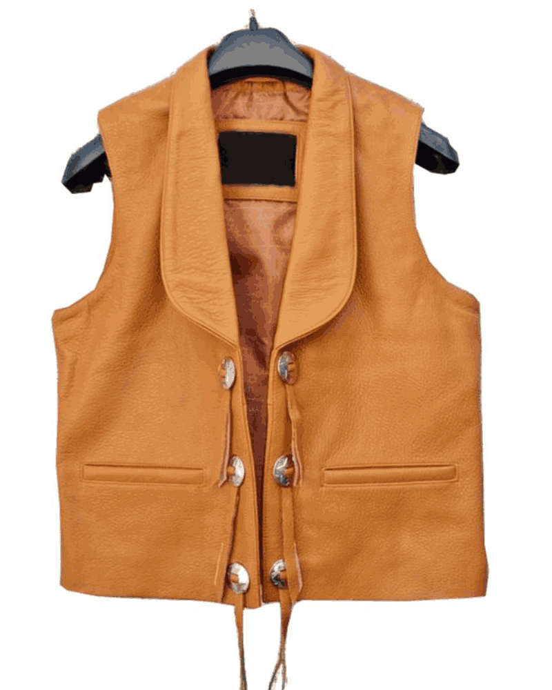 Men’s Bonanza Ben Cartwright Brown Leather Vest