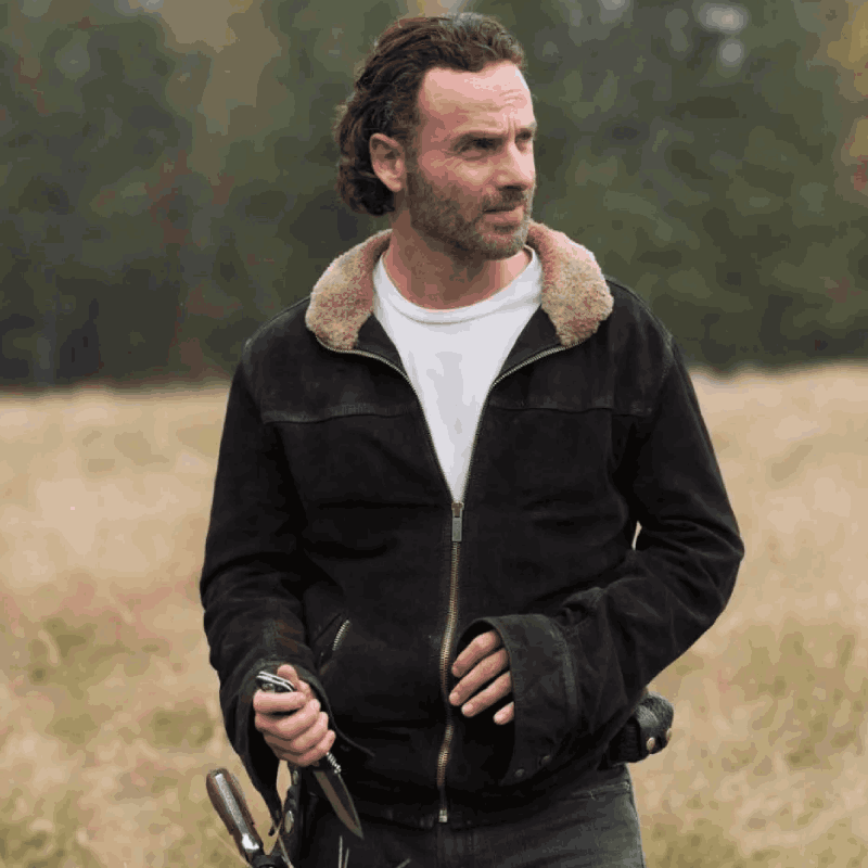 Rick Grimes The Walking Dead Season 4 Brown Leather Jacket