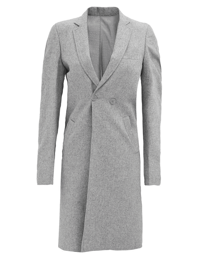 Shirley Wool Trench Long Grey Coat For Women's