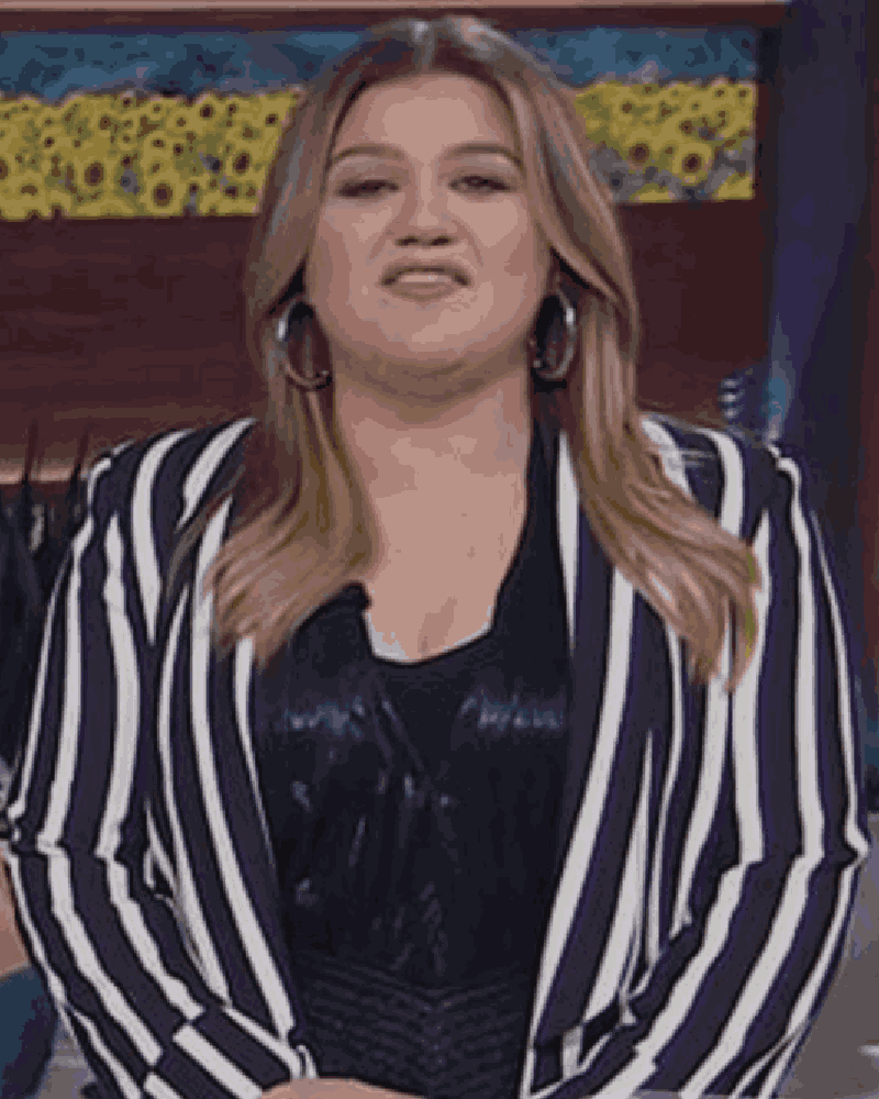 The Kelly Clarkson Show Kelly Clarkson Black & White Striped Blazer
