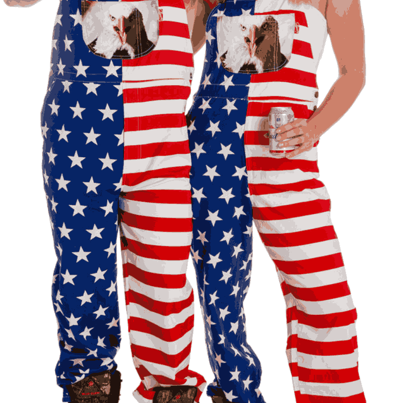 The Screamin Eagles American Flag Overalls Unisex