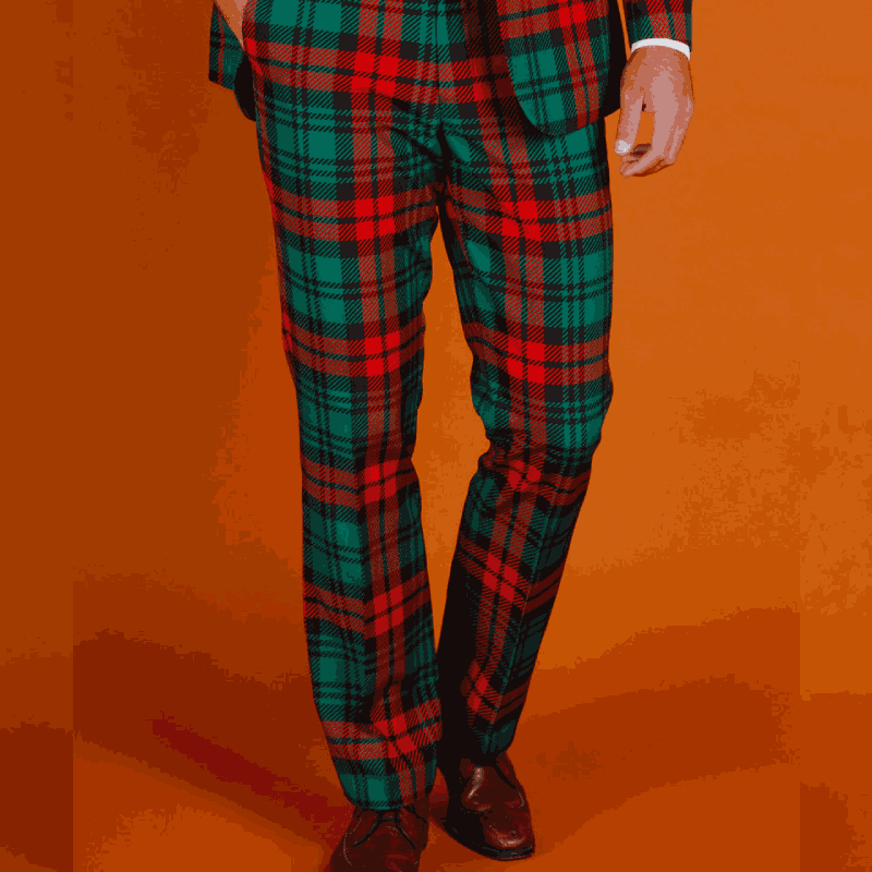 The Lincoln Log Love Daddy Red And Green Plaid Christmas Suit Pants
