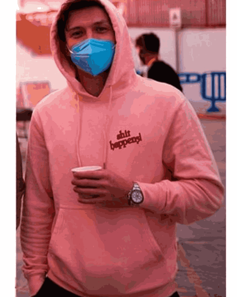 Tom Holland Shit Happens Pink Pullover Hoodie