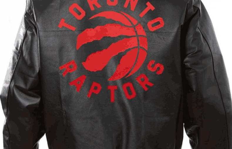 Toronto Varsity Raptors Black Leather Letterman Jacket