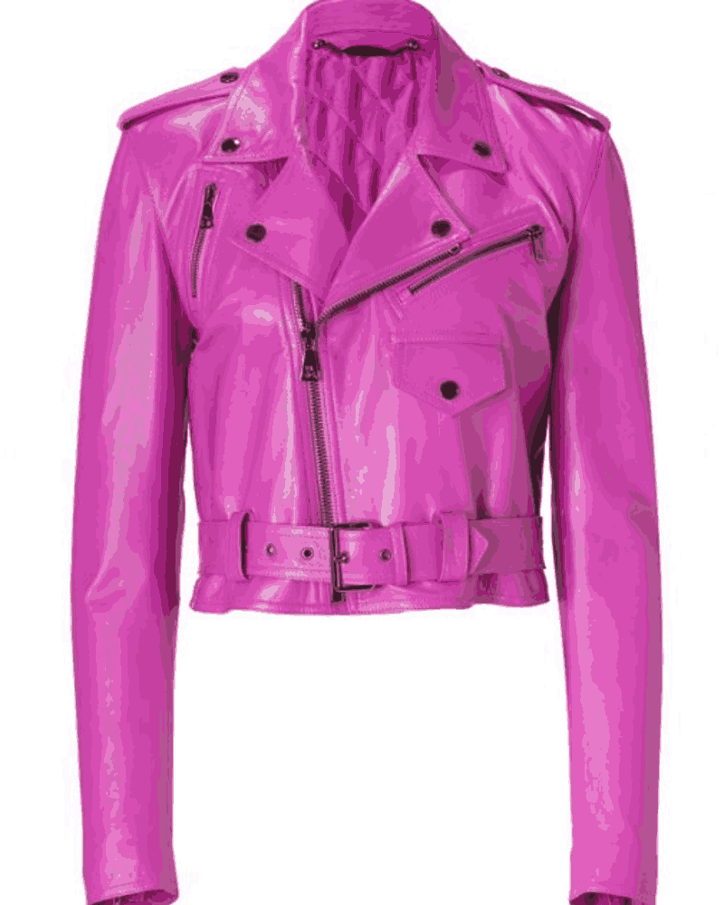 Jessica Alba Hot Pink Motorcycle Leather Jacket
