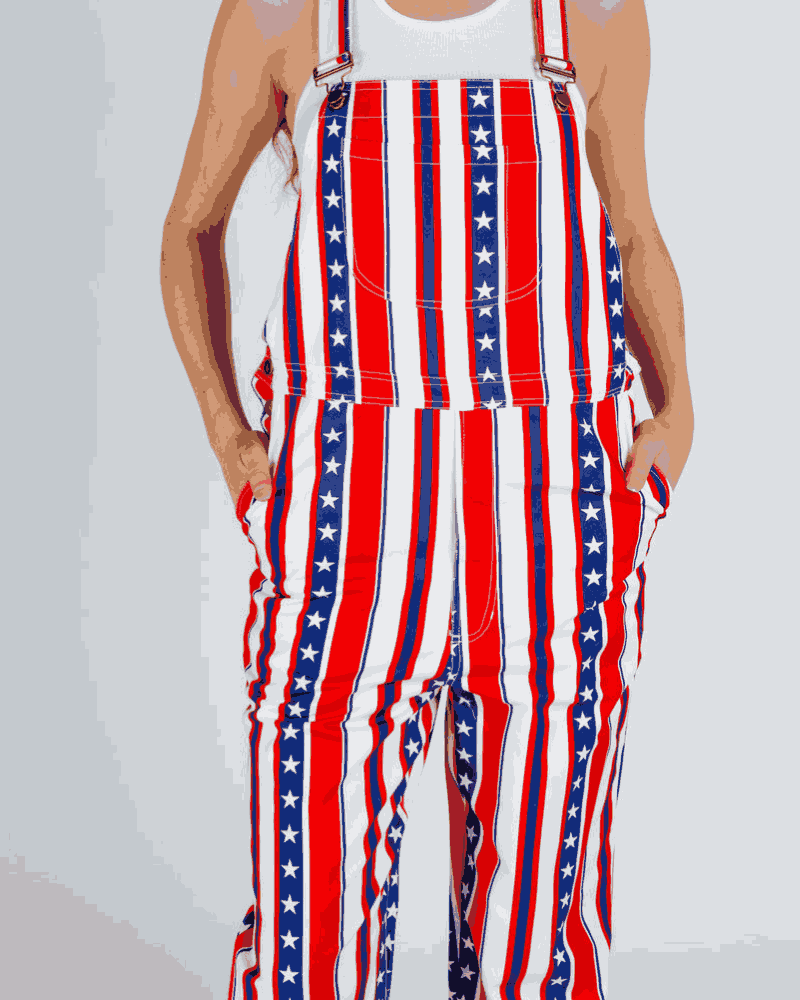 Women's American Flag Overalls Unisex