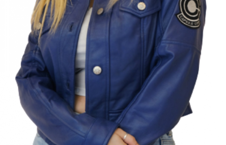 WOMENS CAPSULE CORP FUTURE TRUNKS LEATHER JACKET