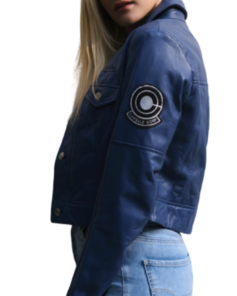 WOMENS CAPSULE CORP FUTURE TRUNKS LEATHER JACKET