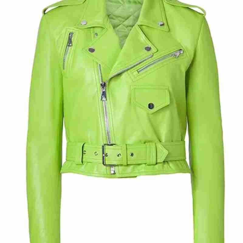 Womens FJ053 Zipper Pockets Asymmetrical Leather Jacket