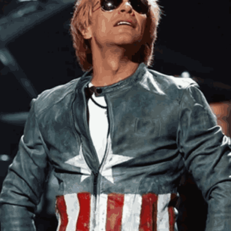Bon Jovi Captain America Blue Genuine Leather Jacket