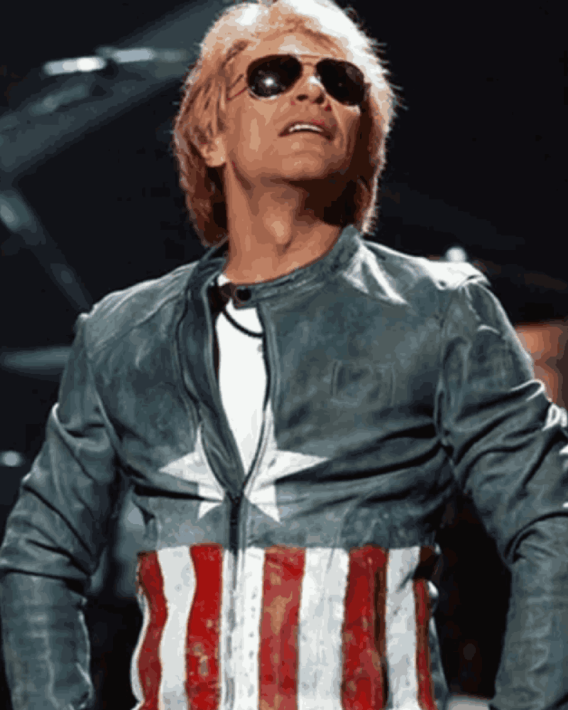 Bon Jovi Captain America Blue Genuine Leather Jacket