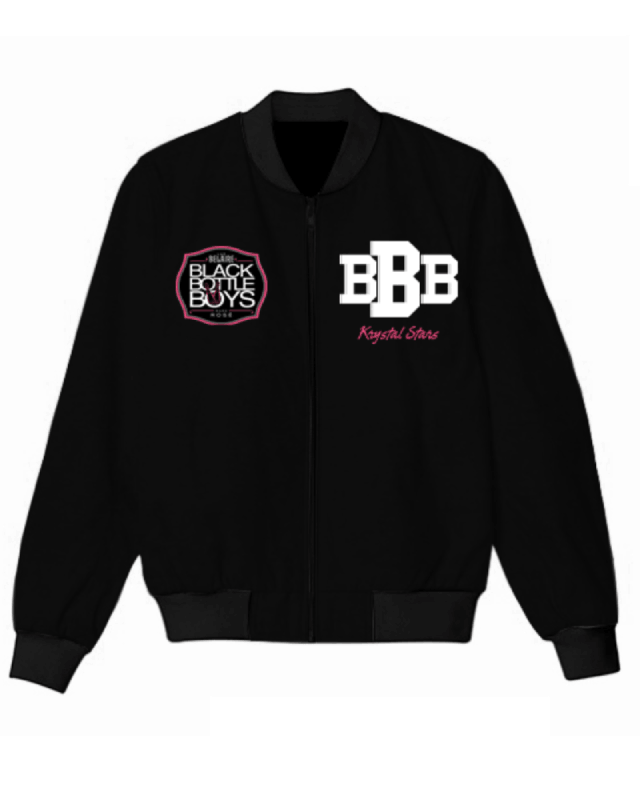 Black Bottle Boys and Girls Varsity With Name Bomber Jacket