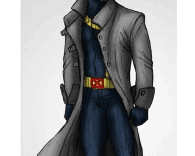 Cyclops Gray Trench Leather Coat