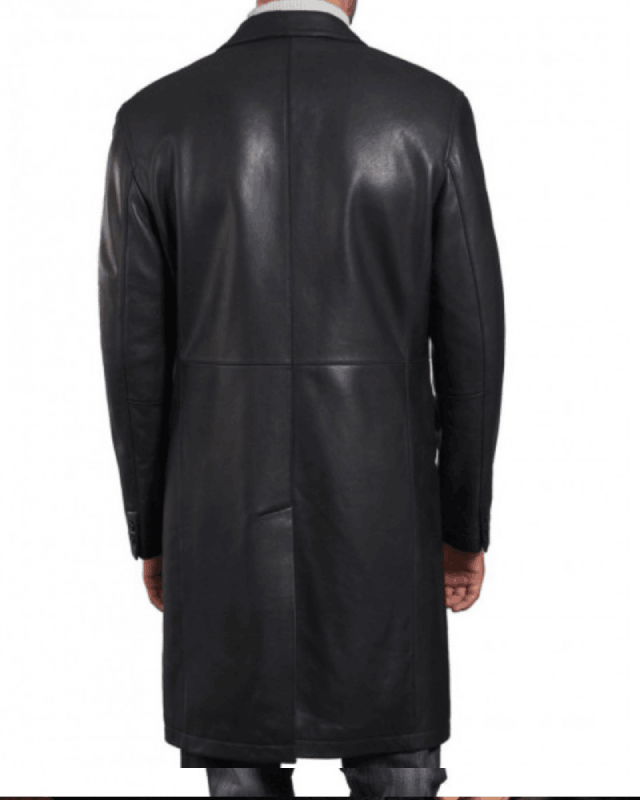David Boreanaz Angel Black Leather Long Jacket