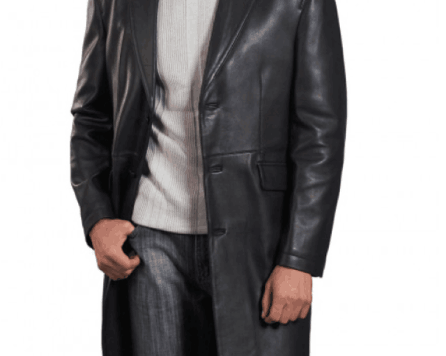 David Boreanaz Angel Black Leather Long Jacket