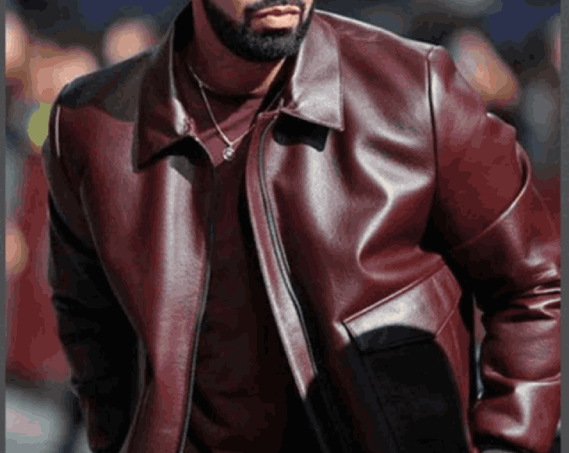 Aubrey Drake Graham Maroon Leather Jacket
