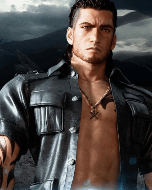 Final Fantasy XV Video Gaming Gladiolus Amicitia Black Leather Jacket