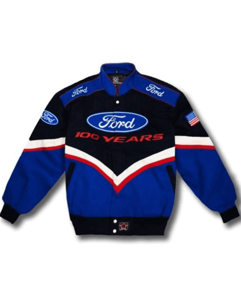 Blue Vintage Ford Racing Jacket