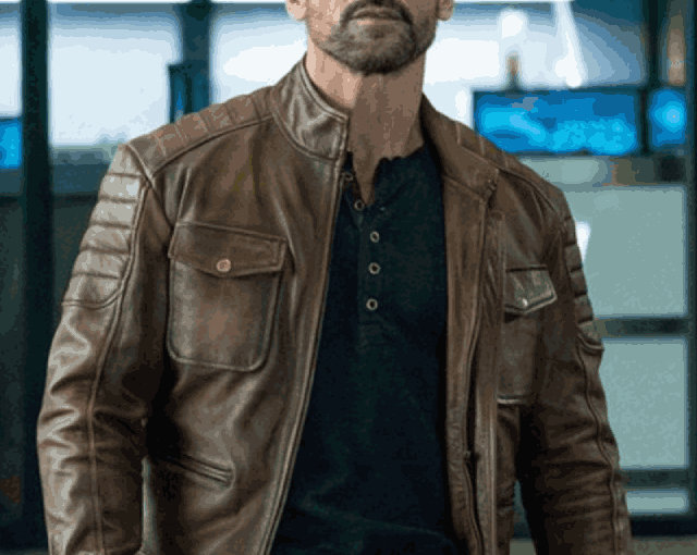 Boss Level Roy Pulver Motorcycle Brown Leather Jacket