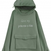 Give My Princess a Kiss Embroidery Green Frog Hoodie