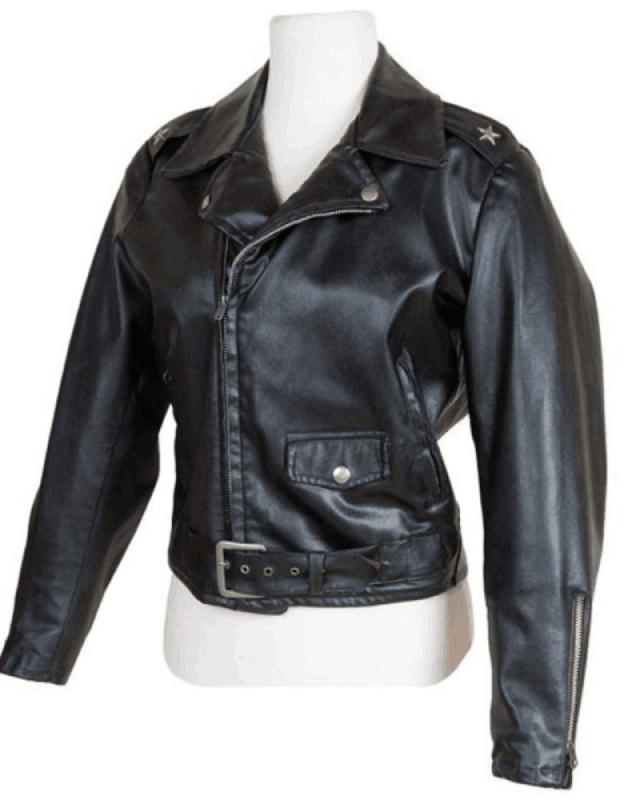 Grease Sandy Motorcycle Black Leather Jacket