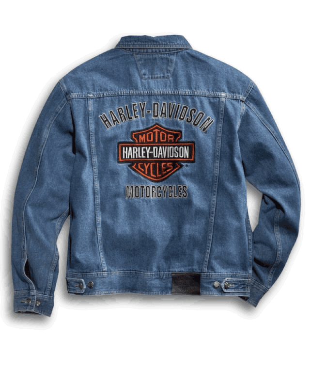 Harley Davidson Bar Shield Logo Denim Jacket - Celebrity Jacket