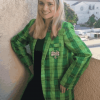 Women's Holey Moley Green Checkered Jacket