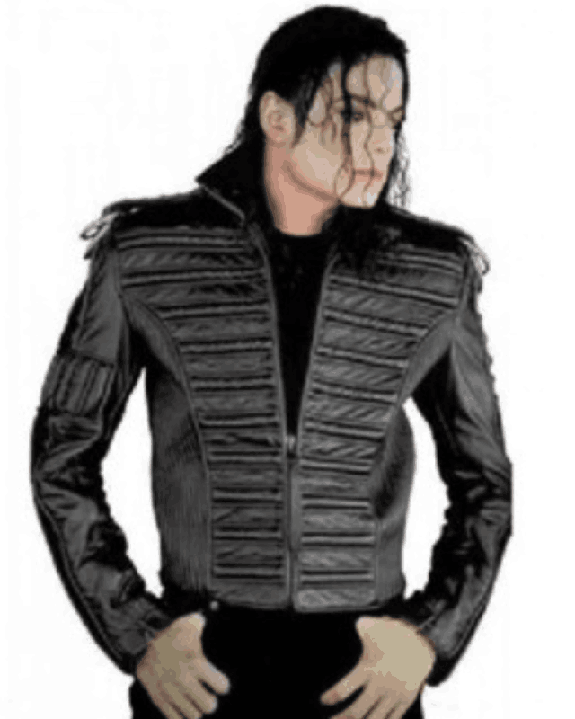 Man In The Mirror Black Leather Costume Michael Jackson Jacket