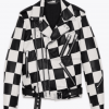 Men’s Jabsco Checkered Motorcycle Leather Jacket