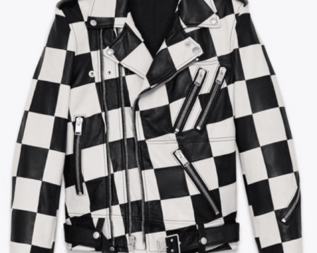 Men’s Jabsco Checkered Motorcycle Leather Jacket
