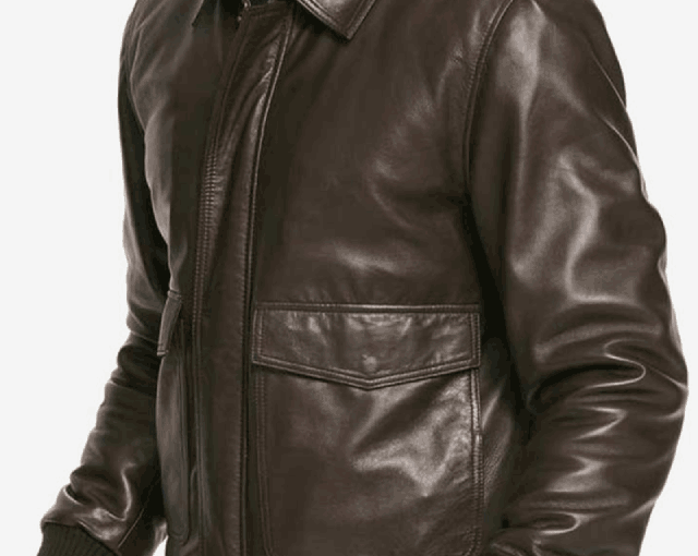 Men's Brown Bomber Leather Jacket