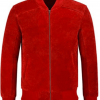 Men’s Classic 70’s Bomber Red Suede Leather Jacket